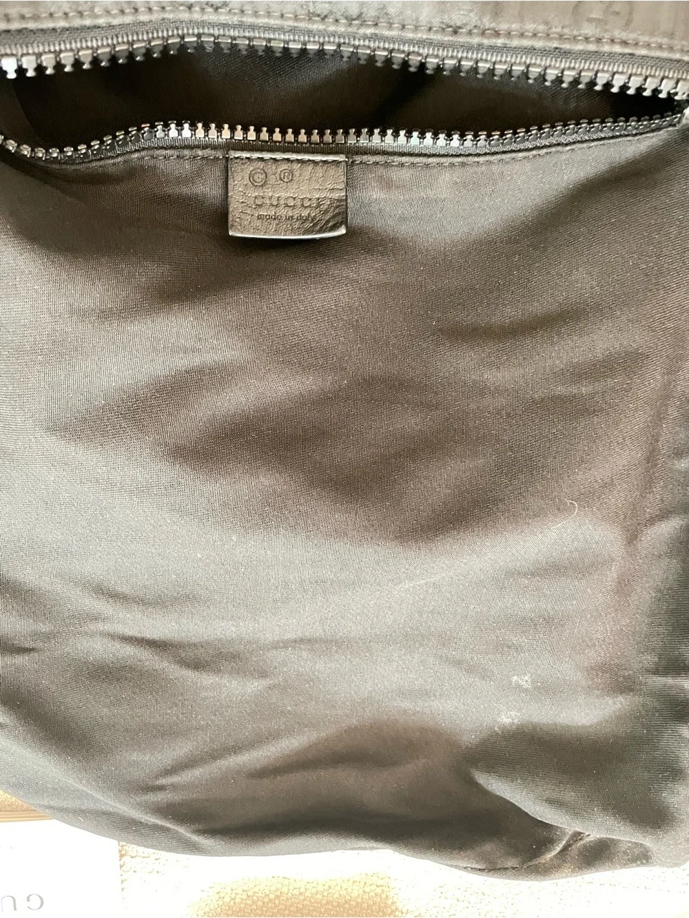 Gucci Black Monogram Crossbody Messenger Bag with Striped Strap